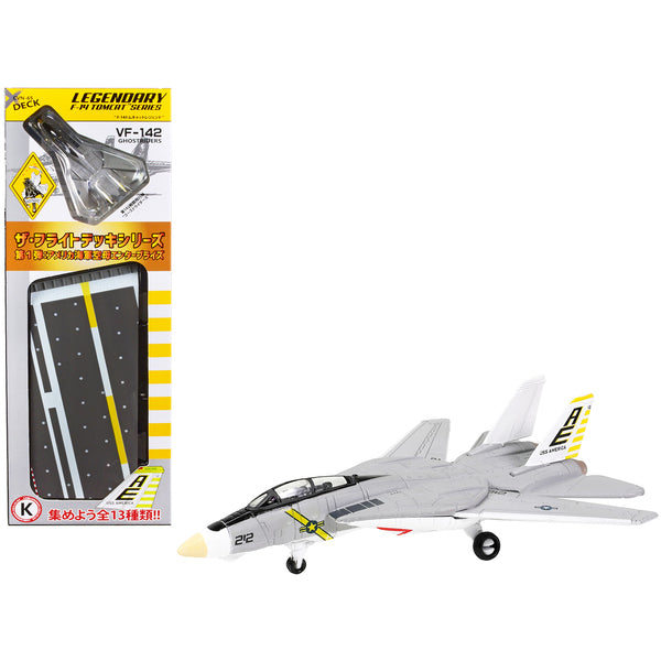 Grumman F-14B Tomcat Fighter Aircraft "VF-142 Ghostriders" and Section K of USS Enterprise (CVN-65) Aircraft Carrier Display Deck "Legendary F-14 Tomcat" Series 1/200 Diecast Model by Forces of Valor