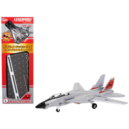 Grumman F-14A Tomcat Fighter Aircraft "VF-31 Tomcatters" and Section L of USS Enterprise (CVN-65) Aircraft Carrier Display Deck "Legendary F-14 Tomcat" Series 1/200 Diecast Model by Forces of Valor